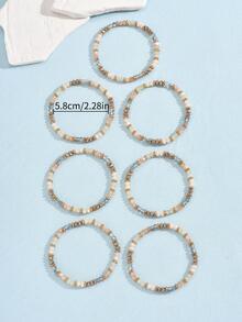 7入組/套波西米亞人造水晶手鐲套裝適合女士適合春天夏天度假裝飾用品 - 彩色 - 查看 5