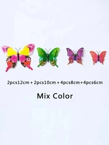 12入組3D蝴蝶牆貼 - 彩色 - 查看 2