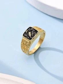 男士蠍裝飾戒指,適用於首飾類禮品和派對 - 金黃色 - 查看 1