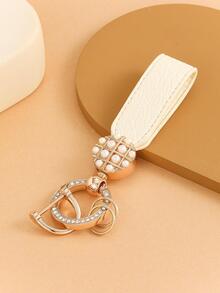 1pc Women Rhinestone & Faux Pearl Decor Fashionable Keychain For Daily Life - Multicolor - View 3