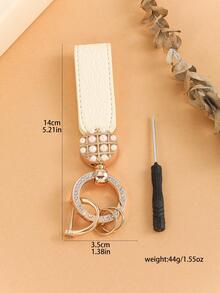 1pc Women Rhinestone & Faux Pearl Decor Fashionable Keychain For Daily Life - Multicolor - View 4