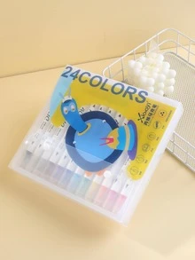 Bộ 24 Bút Dạ Hai Đầu, Bút Màu Đa Năng Cho Học Sinh - Trong sáng - Xem 6