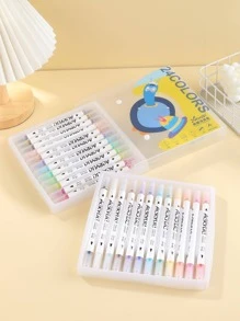 Bộ 24 Bút Dạ Hai Đầu, Bút Màu Đa Năng Cho Học Sinh - Trong sáng - Xem 1