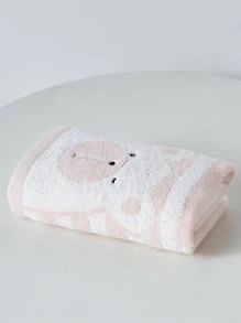 1 khăn tắm họa tiết gấu hoạt hình hoặc 1 khăn mặt, khăn lau nhà màu hồng dễ thương - Hồng - Xem 5