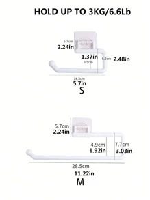 1 Miếng Phòng bếp Khăn giấy Giá đỡ Với móc Đối với Giẻ Và Nhựa Bọc Lưu trữ - trắng - Xem 5