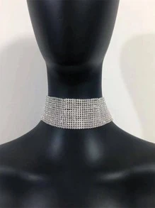 1 chiếc vòng cổ choker bạc 14 hàng, thích hợp cho những dịp trang trọng - Kiểu 3 Bạc - Xem 13