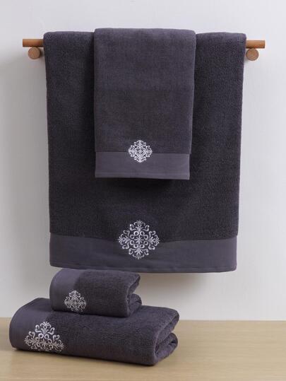 QIBHI 6/3/1pc Solid Color Embroidered European Style Face Towels, Soft And Absorbent Bath Towels Or Sauna Towels, Simple And Elegant Home Decor Shower Towels For Beauty Salon, Hotel Sports,Home Essentials, Towel, Skin Care Bath Towel Sheet