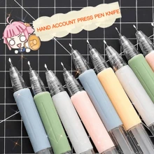 1 cái/gói Dao tiện ích nghệ thuật Kawaii Dao bút Cắt nhãn dán Dụng cụ cắt sổ lưu niệm Hộp đựng dao nhanh Đồ dùng học tập Đồ dùng thủ công DIY - Màu vàng - Xem 9