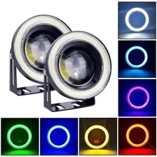 2faros Led Ojo De Ángel Niebla 3/3.5 Pulgadas Auto Universal 89mm - Azul - Ver 4