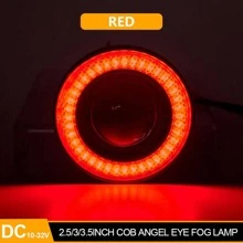 2 Led Angel Eye Fog Headlights 3/3.5 Inch Universal Auto 89mm - 紅色 - 查看 1