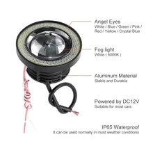 2faros Led Ojo De Ángel Niebla 3/3.5 Pulgadas Auto Universal 89mm - Azul - Ver 9