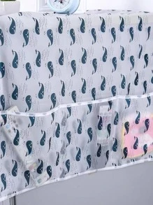 PVC Bọc Tủ Lạnh, Họa Tiết Cá Voi Ngộ Nghĩnh Tủ Lạnh Chống Bụi Dành Cho Hộ Gia Đình - Màu xanh lam - Xem 5