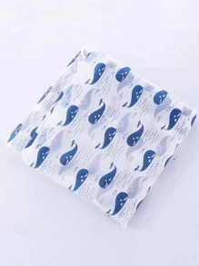 PVC Bọc Tủ Lạnh, Họa Tiết Cá Voi Ngộ Nghĩnh Tủ Lạnh Chống Bụi Dành Cho Hộ Gia Đình - Màu xanh lam - Xem 3