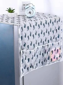 PVC Bọc Tủ Lạnh, Họa Tiết Cá Voi Ngộ Nghĩnh Tủ Lạnh Chống Bụi Dành Cho Hộ Gia Đình - Màu xanh lam - Xem 8