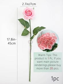 1 件/3 件，17.85 英寸/45 厘米，人造花，人造玫瑰，长茎假真玫瑰花束，适用于家庭婚礼派对装饰、假植物、秋季装饰、房间、书桌、花园装饰、房间装饰、情人节装饰、节日礼物 - 彩色 - 查看 6