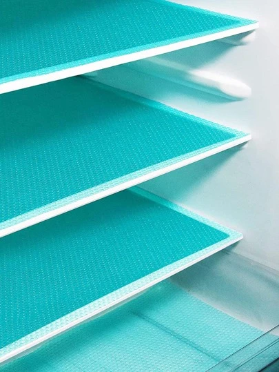 4pcs Waterproof Refrigerator Liner, Rectangle Moisture-Proof Pad, Washable Fridge Mat, Placemat For Home Little Daisy And Lemon Pattern(Blue) For School,Office,Household,Travel, Back To School Supplies,Spring Summer Picks,Brides Maid Gifts,Room,Bedroom Deccor,Bedroom Deccor,Beach,Travel,For Men,For Women,Vacation