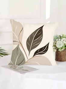 1 pieza con estampado de hoja Funda de cojín sin moderno de tela Cojín para sofá