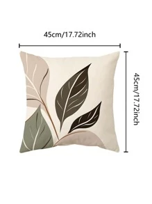 1 pieza con estampado de hoja Funda de cojín sin moderno de tela Cojín para sofá