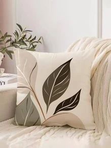 1 pieza con estampado de hoja Funda de cojín sin moderno de tela Cojín para sofá