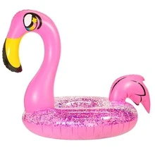 Pool Candy 48" Jumbo Pool Tube (Glitter Flamingo) - Multicolor - View 3