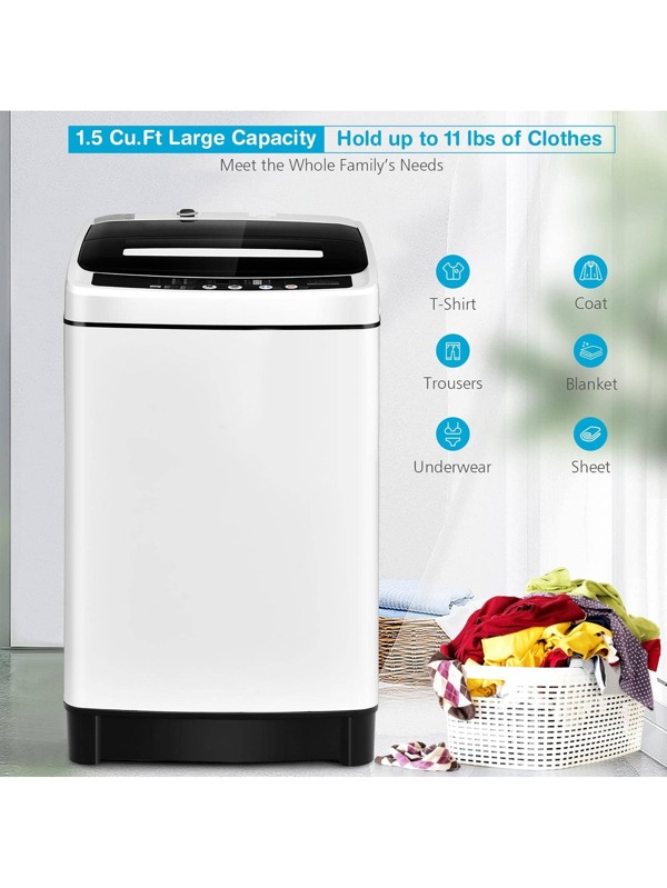 Costway FullAutomatic Washing Machine 1.5 Cu.Ft 11 LBS Washer & Dryer