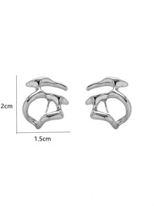 Bông tai có cấu trúc - Bạc - Xem 3