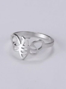 1 Máy Tính Tối Giản Rỗng Ra Ong Trang Trí Nhẫn Cho Nữ Trang Trí Hàng Ngày Quà Tặng Của Bạn Bè - Bạc - Xem 3