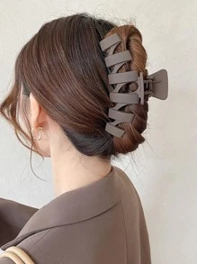 4 cái Phụ nữ Hình chữ nhật & Thiết kế gợn sóng Vuốt tóc thông thường cho cuộc sống hàng ngày - Cà phê - Xem 4