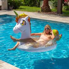 Pool Candy 48" Jumbo Pool Tube (Glitter Unicorn) (2 Pack) - Multicolor - View 4