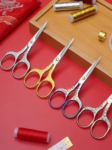 1 May Bằng Thép Không Gỉ Kéo, Retro Chỉ Thêu Di Động Kéo May Vá - Đồng - Xem 7