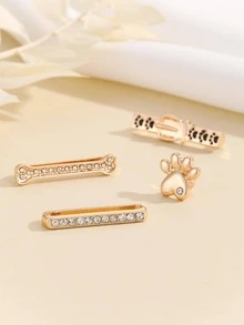 4入组/套創意魅力四射鋅合金水鑽裝飾DIY首飾配件適合女士DIY首飾製作 - 彩色 - 查看 4