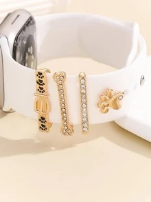 4入组/套創意魅力四射鋅合金水鑽裝飾DIY首飾配件適合女士DIY首飾製作 - 彩色 - 查看 2