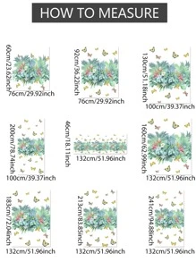 1入組植物花卉圖案印花窗簾 - 彩色 - 查看 3