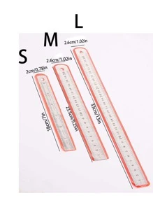 1入組不銹鋼雙面尺，現代不銹鋼家用多功能尺 - 銀色 - 查看 2