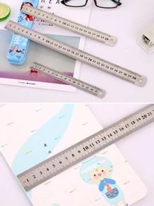 1入組不銹鋼雙面尺，現代不銹鋼家用多功能尺 - 銀色 - 查看 5