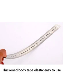 1入組不銹鋼雙面尺，現代不銹鋼家用多功能尺 - 銀色 - 查看 4