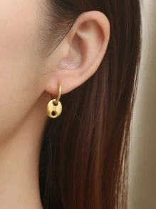 1 Đôi Bông Tai Tòn Ten Hình Mũi Lợn Thời Trang Tối Giản Cho Nữ - Vàng - Xem 4