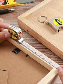 1入組便攜式迷你鑰匙扣捲尺，家用現代鐵合金捲尺 - 銀色 - 查看 1