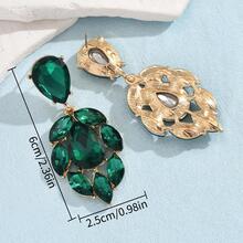 1 Tinh Tế Pha Lê Giả Tòn Ten Thiết Kế Giọt Nước Bông Tai Giọt Dành Cho Nữ Dự Tiệc - màu xanh lá - Xem 5