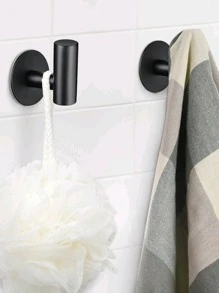 2 Móc Phòng Tắm Đa Năng Màu Đen, Đục Lỗ Bằng Thép Không Gỉ Hiện Đại Giá Để Đồ Miễn Phí Cho Gia Đình - màu đen - Xem 1