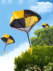 1入組手掌投擲降落傘士兵降落傘戶外鍛煉益智玩具 - 黃色 - 查看 1