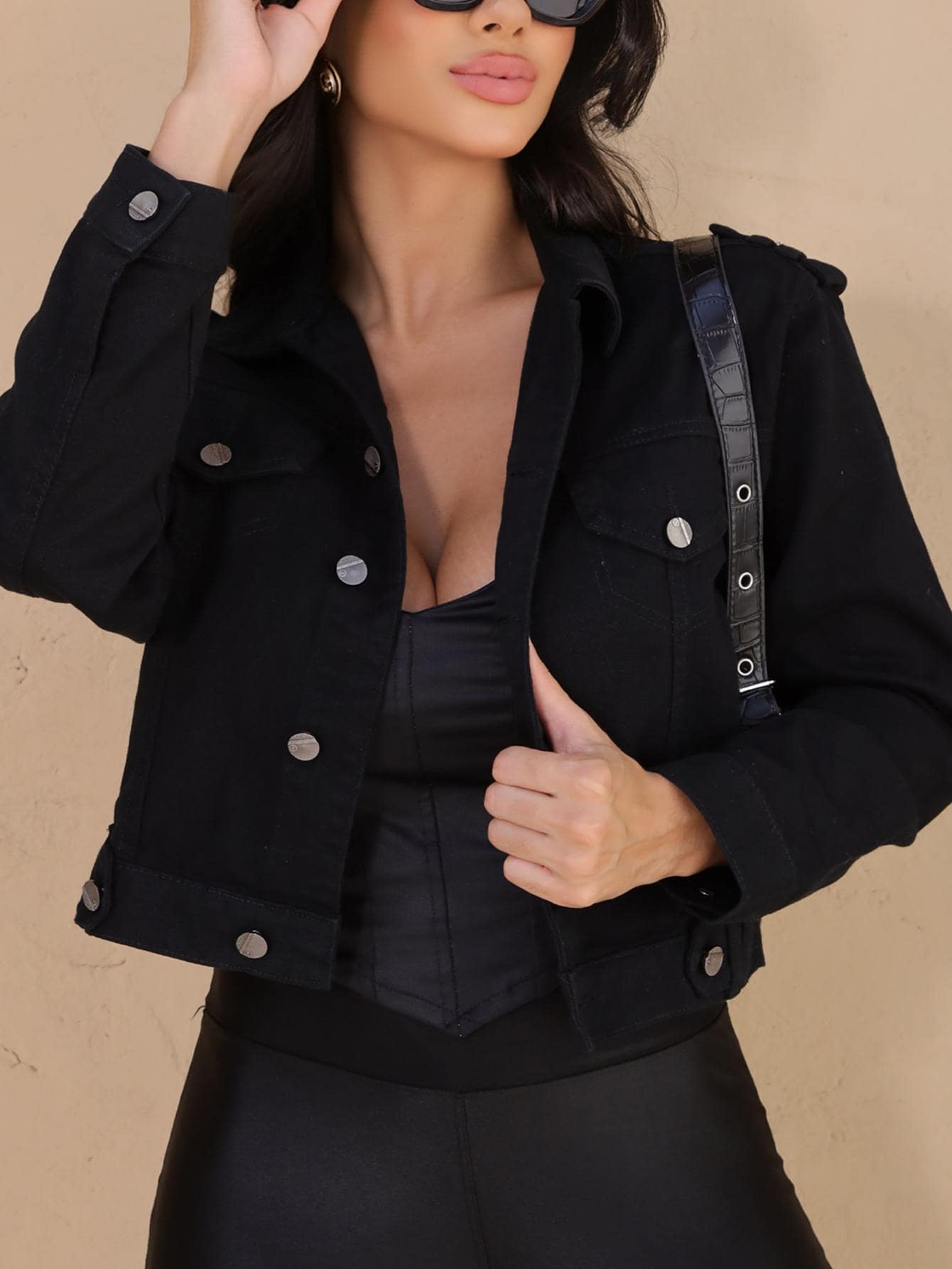 ACME MADE IN CHINA Women Denim Jackets & Coats - 黑色 - 查看 1