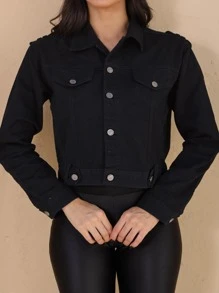 ACME MADE IN CHINA Women Denim Jackets & Coats - 黑色 - 查看 6