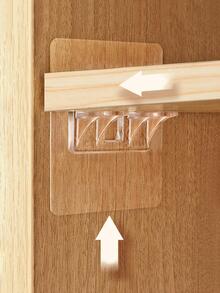 4pcs Clear Punch-free Wardrobe Partition Rack