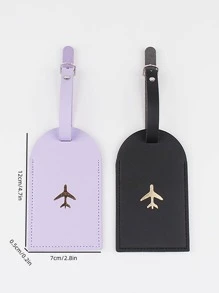 2 件行李牌飞机图形扣设计适合蜜月旅行配件卡夹行李箱标签姓名标签卡套吊牌吊坠旅行必需品旅行配件旅行背包旅行包行李箱旅行装备返校 - 彩色 - 查看 2