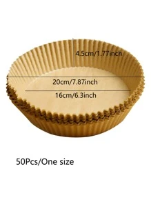 30/50/100入組空氣炸鍋配件，食品紙盤濾紙，廚房空氣炸鍋墊紙，空氣炸鍋紙，炸鍋空氣炸鍋紙 - 查看 6