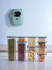 1pc Clear Storage Box, Minimalist Food Storage Jar For Kitchen