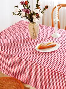 1 pieza Mantel a cuadros rojos y blancos de estilo minimalista para Navidad, mantel rectangular lavable, adecuado para aparador, mesita de noche, decoración del hogar, picnic, camping, reuniones, cenas, cumpleaños, fiestas, vacaciones, bodas, Navidad, Año Nuevo, todas las estaciones, otoño - Rojo - Ver 7