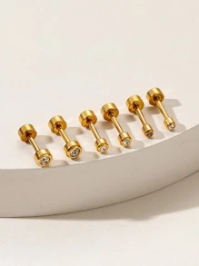 3對/套水鑽裝飾耳釘