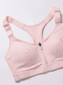 Áo lót thể thao Nữ Lộ Lưng Dây kéo Tất cả trên in - Màu Hồng baby - Xem 8